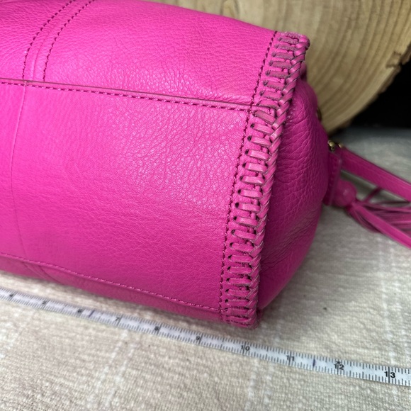 Fossil Emma Pink Satchel Purse with Gold Accents Crossbody Handbag - Picture 7 of 13